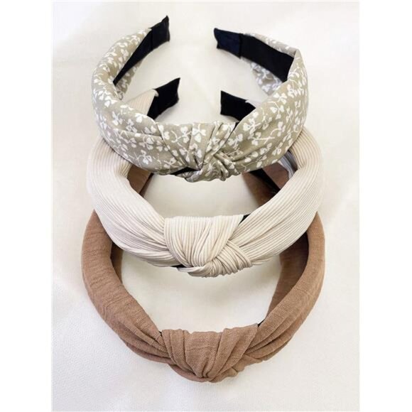 3 pc Cottage Style Headband Set - Picture 4 of 5